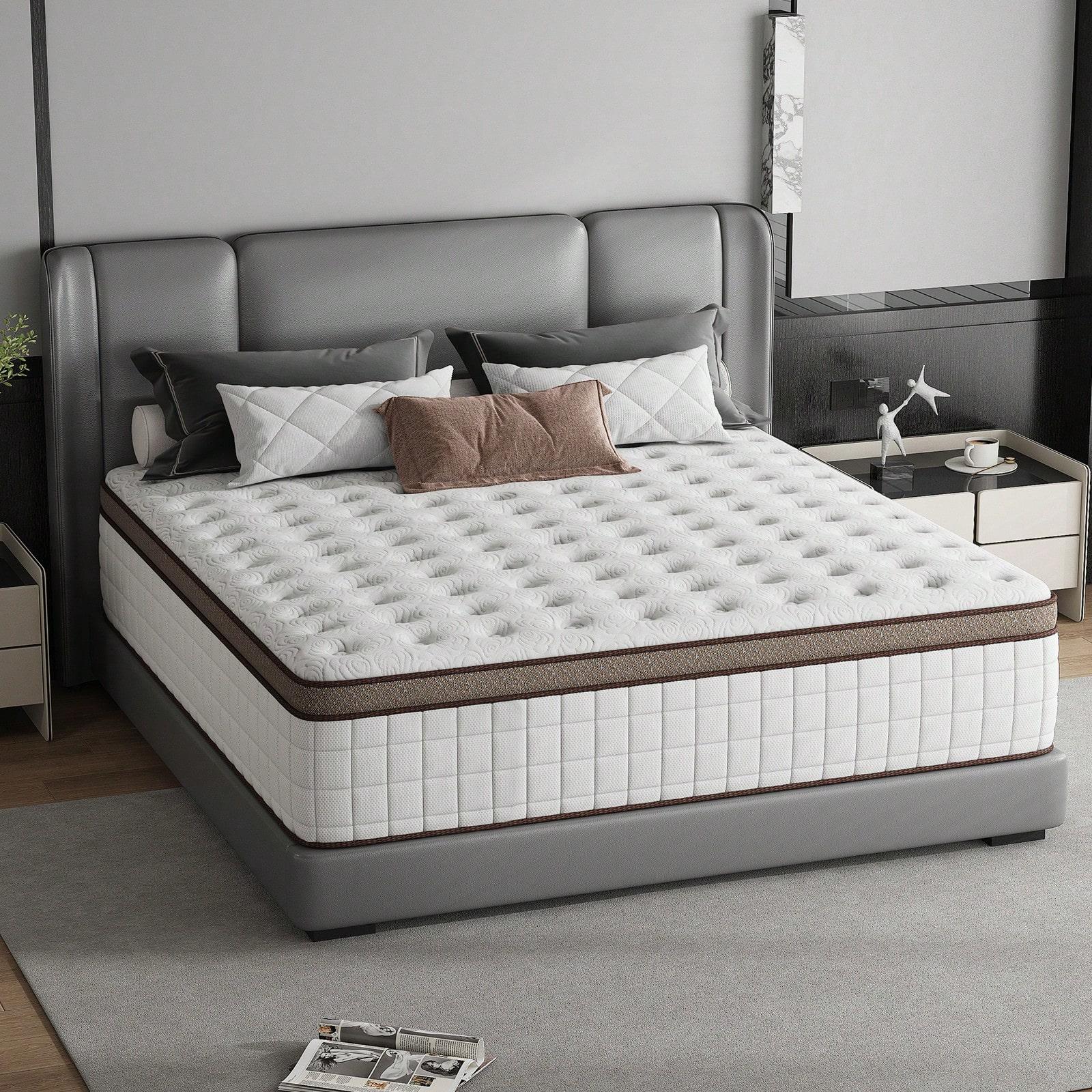 12"14" Queen Mattres Twin Full Queen King Size Bed Mattress In A Box, Hybrid Pocket Spring Breathable Cotton Layer Mattress For Motion Isolation & Silent Sleep, Lumbar Support & Pressure Relief, Medium Firm 12"14" Queen Mattres Twin Full Queen King Size Bed Mattress In A Box, Hybrid Pocket Spring Breathable Cotton Layer Mattress For Motion Isolation & Silent Sleep, Lumbar Support & Pressure Relief, Medium Firm