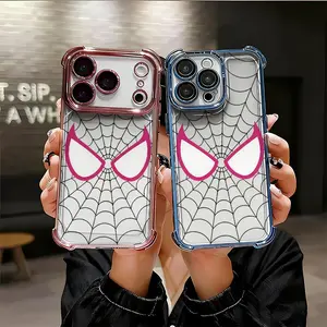 Radiating spider-web texture Phone Case for iPhone 17 AIR 17 PRO 16 PRO 15  PRO MAX  14 PLUS 13 PRO 12 11 series (silicone softshell) airbag anti-drop and shockproofmobile phone protective case, Accessories, Smartphone