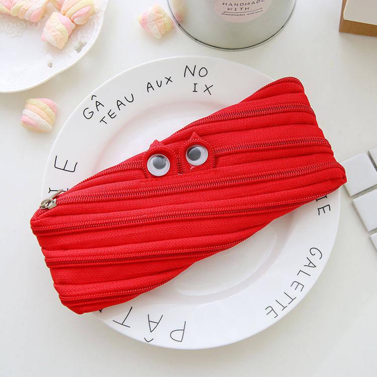 Creative Monster Zipper Pencil Case, Funny All-in-One Pull-Out Pen Bag, Cute Student Stationery Organizer