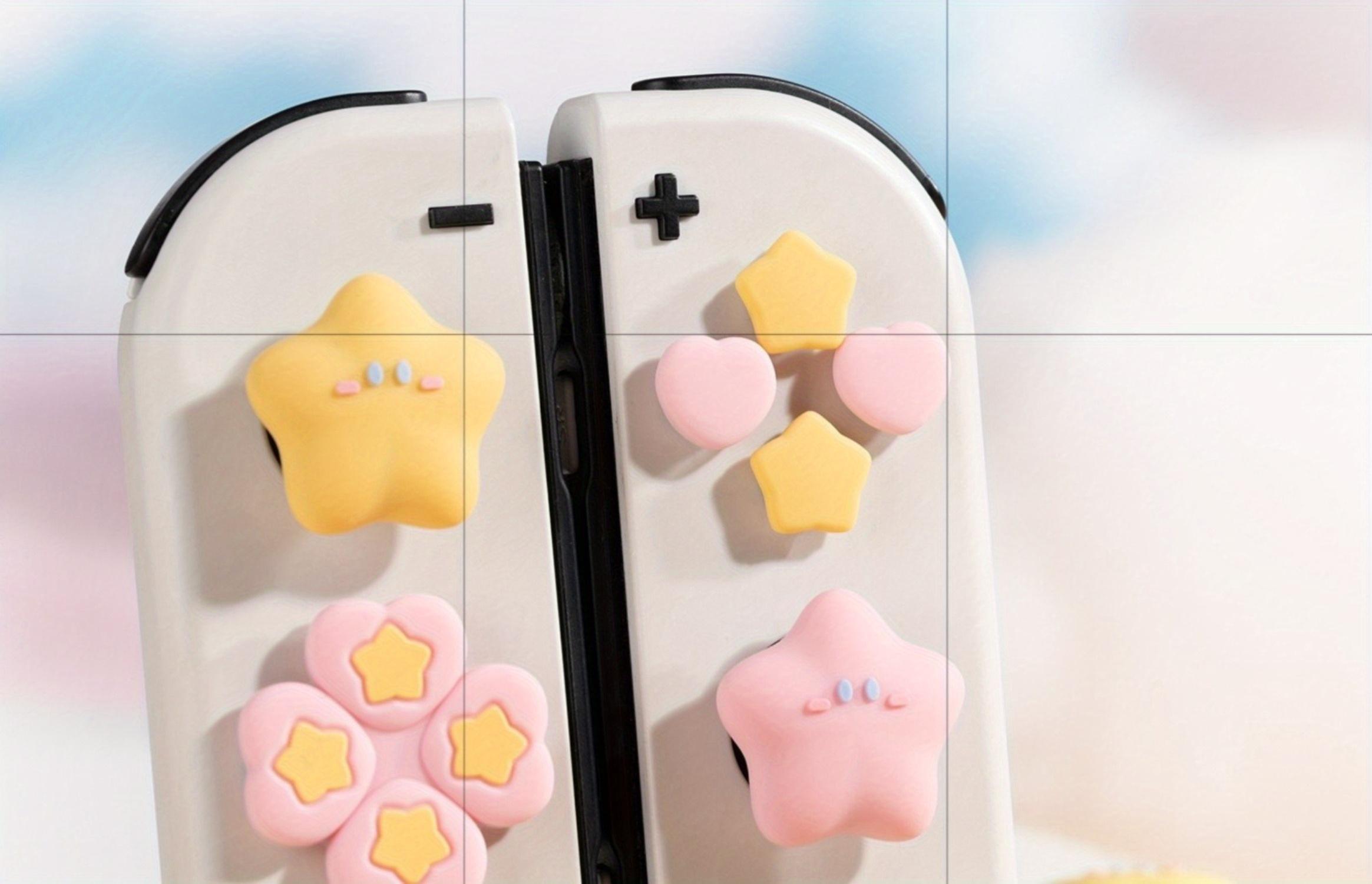 Silicone Thumb Grip Caps for Nintendo Switch/OLED - Non-Slip, Durable Joystick Covers with Cross Button Stickers - Perfect Gift Set