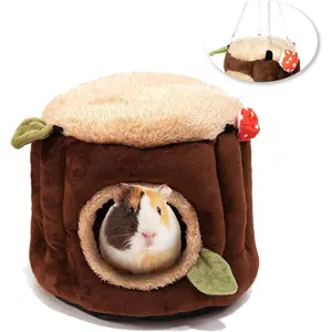 Stump Style Soft Washable M Size Small Animal Hideout Hammock Bed, Cage Accessories for Hamster Hedgehog Ferret Rat Chinchilla Bunny Small Animal Houses & Habitats