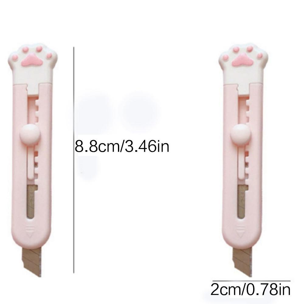 Cute Cat Paw Design Mini Portable Safety Paper Cutter, 1 Count Multifunctional Unpacking Tool, Multifunctional Stationery, Office Cutting Supplies for Home School Dormitory, Office Gadgets