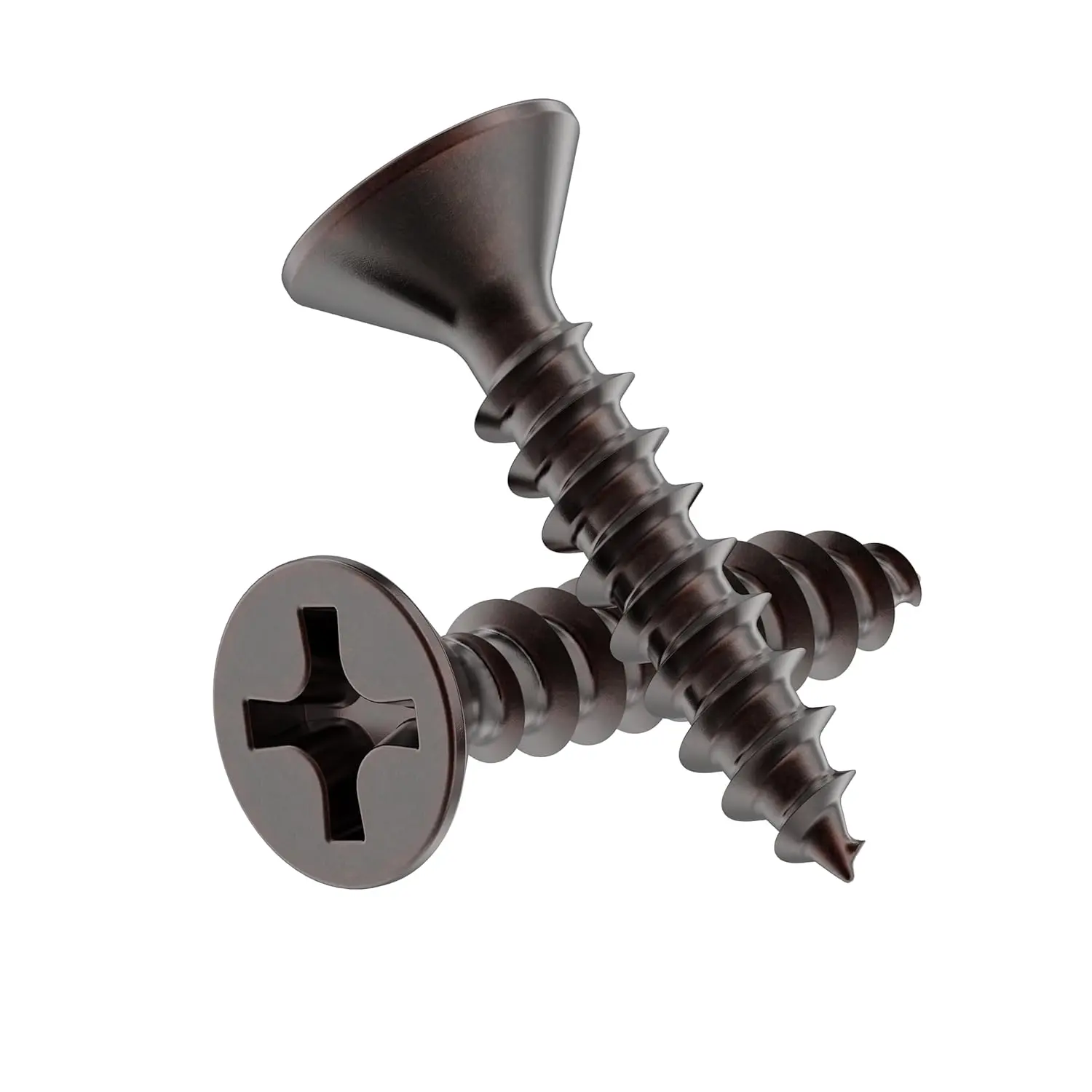 #4 x 1/2" Antique Copper Flat  Phillips  Screws - Pack of 25 - Self Tapping Screws for  - FH412-SAC