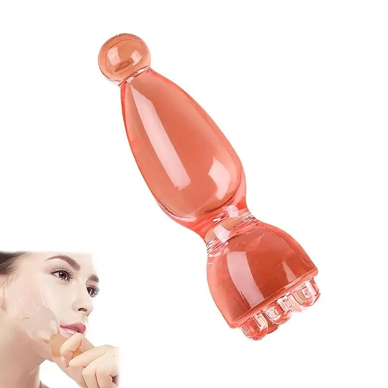 Lotus Seed Eye Manual Massage Roller Resin Mini Eye Gua Sha Meridian Stick Dual-Head Skincare Tool