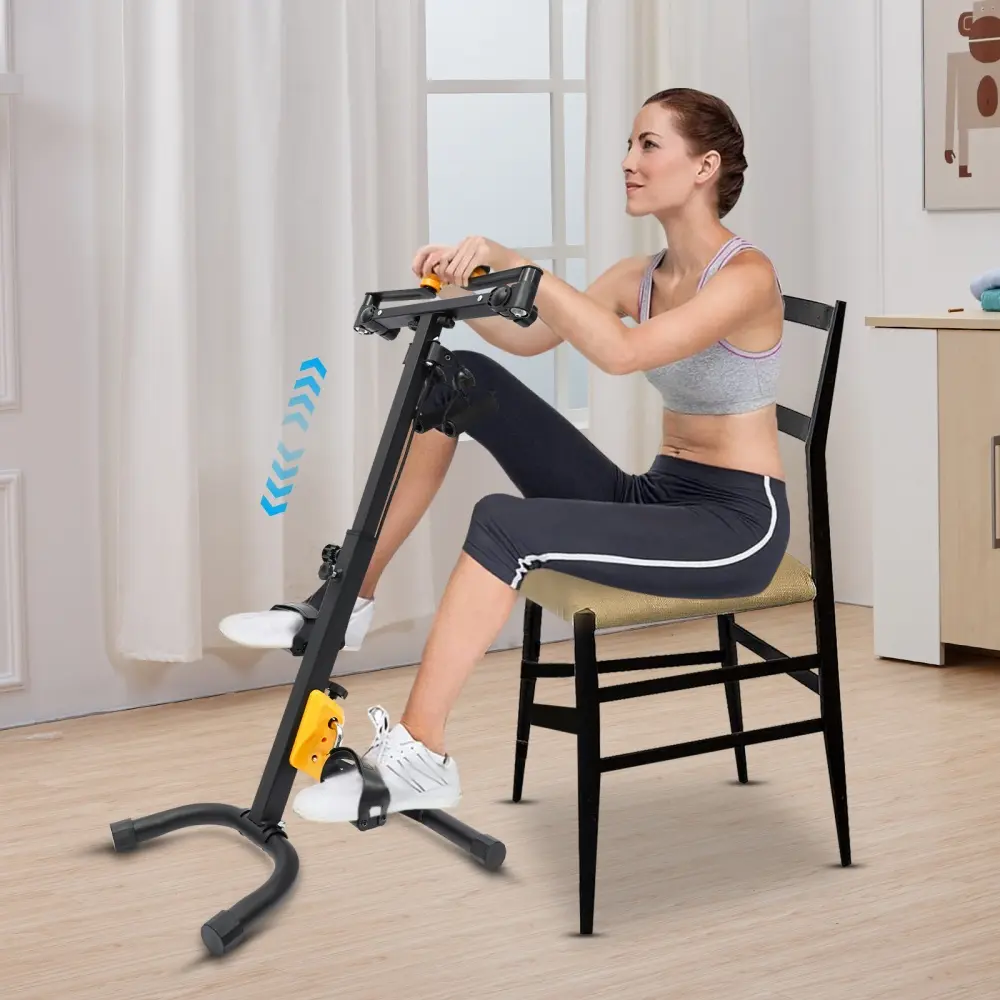 Foldable Pedal Exerciser Bike - Portable Fitness Equipment for Seniors, Full-Body Arm, Leg & Knee Training, Ideal for Home Rehabilitation & Gym Use