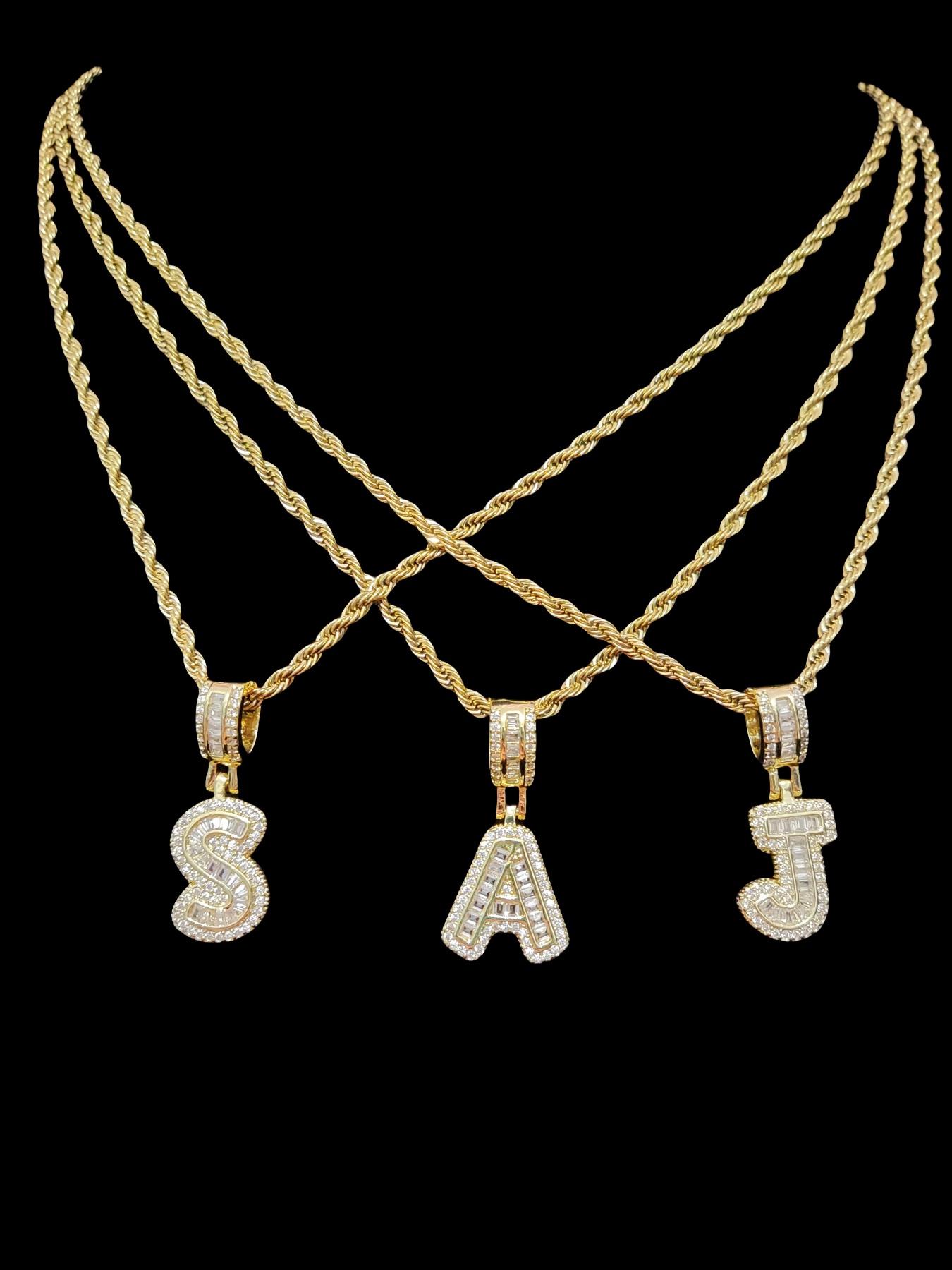 Artificial Zircon Letter Pendant & Chain Necklace, Fashion Jewelry for Party, Daily Clothing Decor, Trendy All-match & Exquisite Jewelry for Birthday Gift, Initial Necklace Jewelry