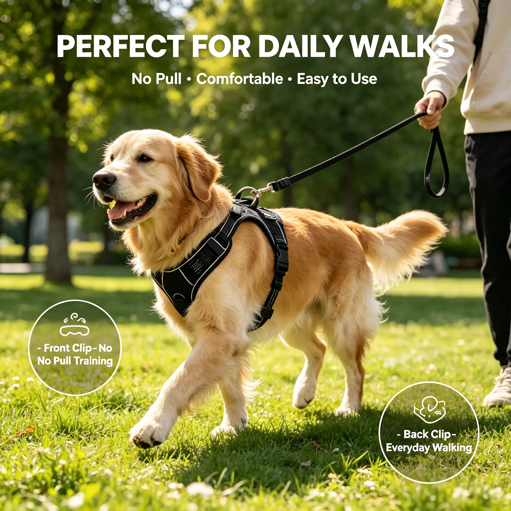 Durable Nylon Dog Harness and Leash Set Adjustable Comfortable Dog Harness for Large Dogs Heavy Duty Nylon Material Pet Walking Training Chest Back Harness Dog