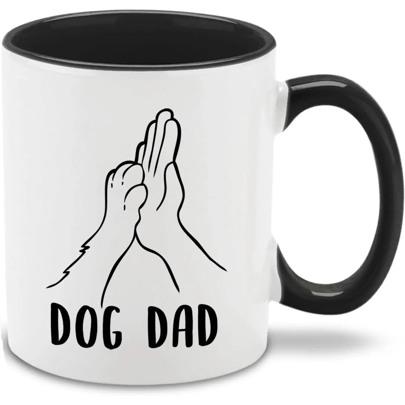 shop4ever Dog Dad Coffee Mug High Five Dog Dad Design Black Handle 11 oz Ceramic Coffee Mug Funny Dog Dad Mug Gift for Pet Owner Dog Lover Fathers Day Birthday Gift