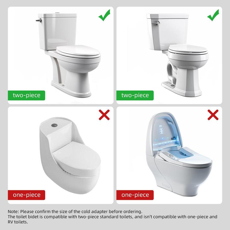 Toilet Seat Bidet with Self Cleaning Dual Nozzle, 1 Set Adjustable Hot & Cold Water Spray Non-electric Mechanical Bidet Toilet Attachment, Gift for Summer, Home Essentials