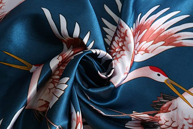 Silk Satin Wedding Bride Bridesmaid Robe Floral Bathrobe Short Kimono Robe Night Robe Bath Robe Fashion Dressing Gown For Women