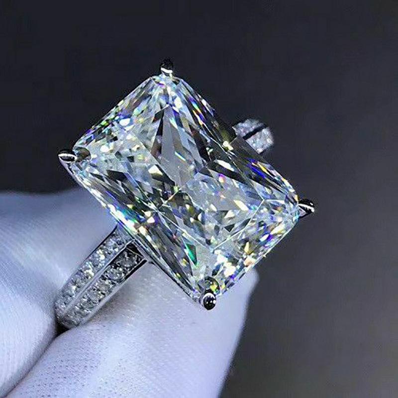 New Arrival Huge Radiant Cut CZ Solitaire Ring for Women | Minimalist Luxury Statement Band Gift