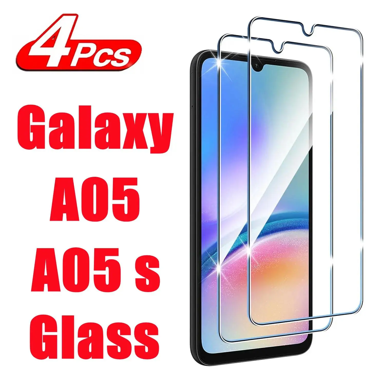 Tempered Glass+Silicone Screen Protector for Samsung Galaxy A05/A05s - Heavy Duty Protective, Shockproof, Waterproof Accessory with Manufacturer Warranty (1-4 Pcs) for Samsung Smartphones