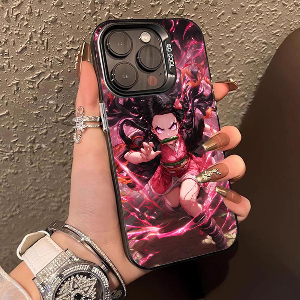 Blade Extinction Anime Nezuko Phone Case for iPhone 17 16 15 14 13 12 11 X XR XS 8 7 Air Pro Max Plus Translucent Colorful Cover