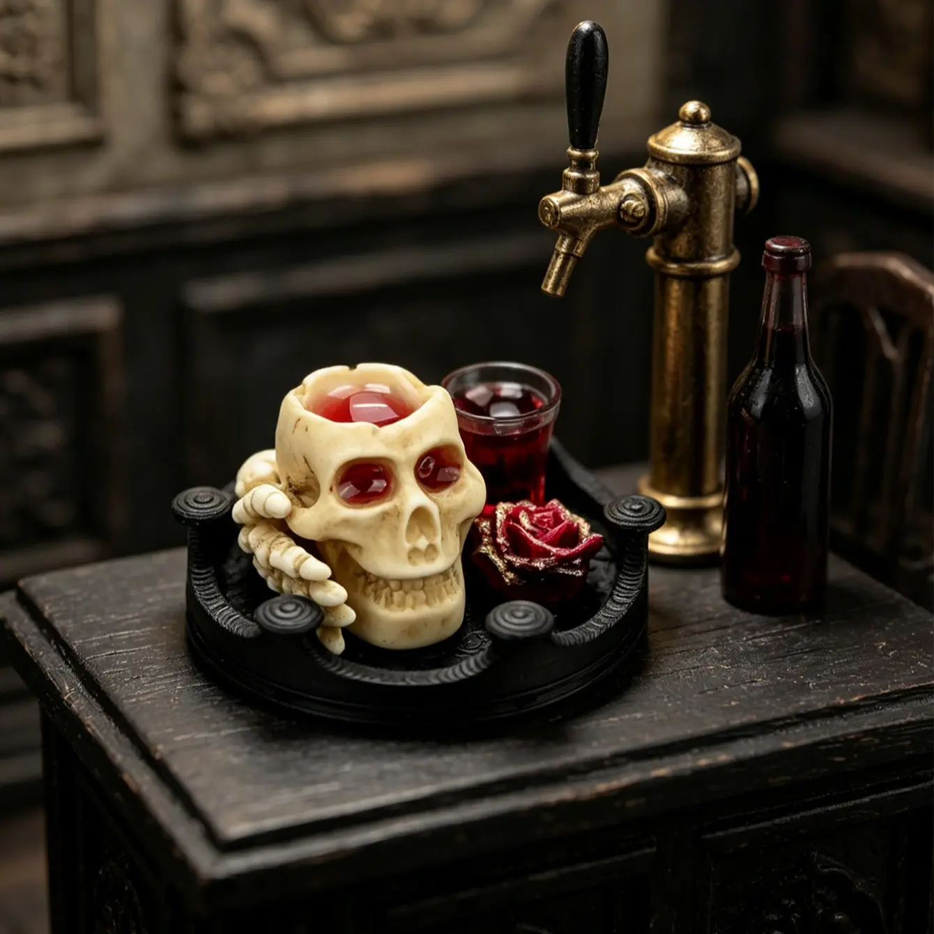 Miniature Skull Scene Decor, Halloween Easter Party Props, 1/6 1/12 Dollhouse, Photography Props, Mini Landscape Decor, Small Gift, Decorative Piece, Home Statue Ornament