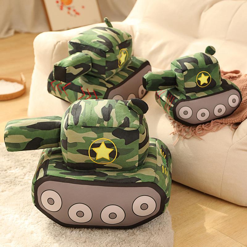 New  creative Tank Car Plush Dolls Simulation Peluche Toys Novelty Plush Toys Stuffed Soft Pillow   Birthday Gift For Boys Kids