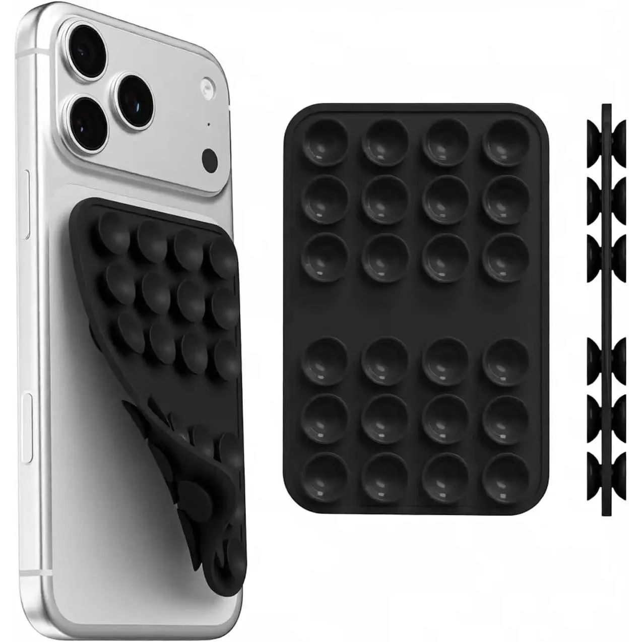 Upgraded Double Sided  Suction Cup Phone Case Mount, Sticky Phone Grip Holder for Hands-Free Selfes & Videos,   Phone Suction Grip for  & Android, Black