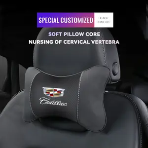 Car Neck Pillow Memory Foam Protective Lumbar Support Backrest Relieves Pressure Breathable Car Headrest Pillow For Cadillac Escalade CTS ATS XTS CT4 CT5 XT5 XT4 XT6 CT6 Lyriq SRX ELR Celestiq EXT XLR