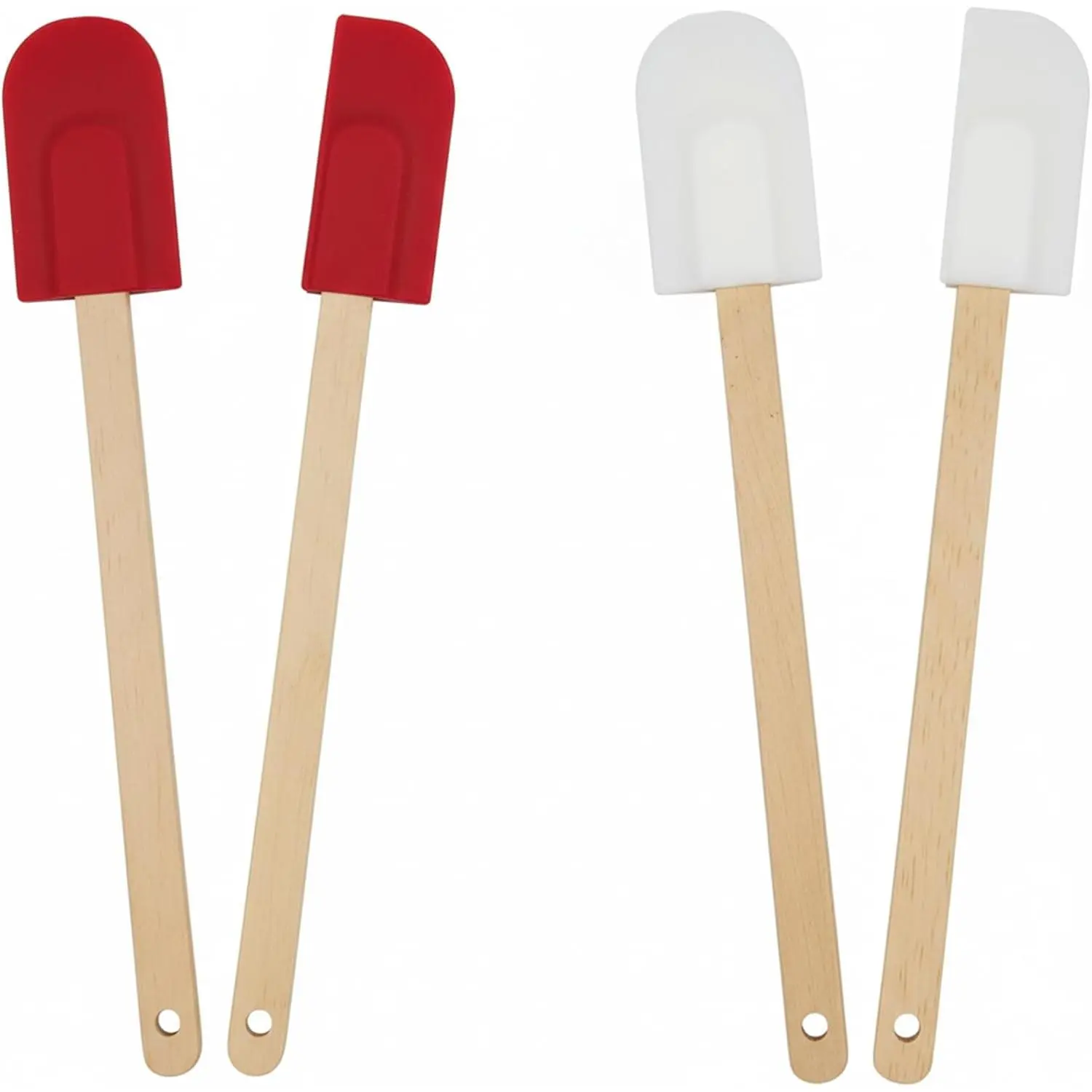 2 count Mini Spatula Set, Red,Transparent color Rubber Spatula for Kitchen Mixing Baking Cooking Use