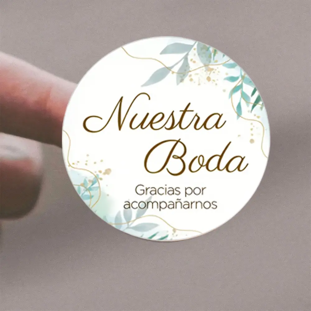 72 Wedding Stickers Decor, Spanish Round Self-Adhesive Labels, Ideal for Weddings, Gift Wrapping, Party Gifts, Envelope Seals, Decorative Stickers