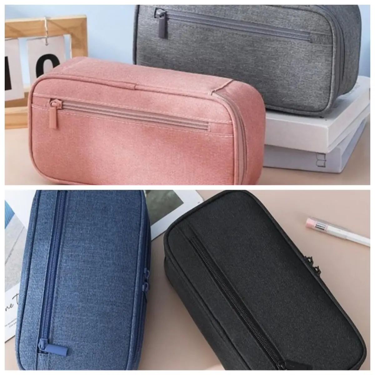 Large Capacity Spacious Pencil Case Stationery Organizer Bag, Durable Multi-Pocket School Pen Pouch, Practical Back to School Supplies Gift for Primary High School Students and Teachers