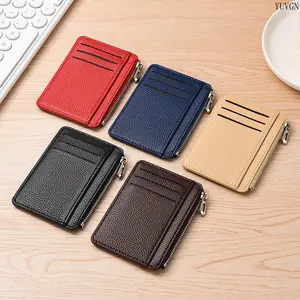 Vertical Slim Multi-Slot Card Pouch with Card Cover, Side Zipper Compact Pocket Organizer, Multi-Color Portable Storage Accessory for Daily Travel, Shopping (Sports & Outdoor Gym Bag Accessory)