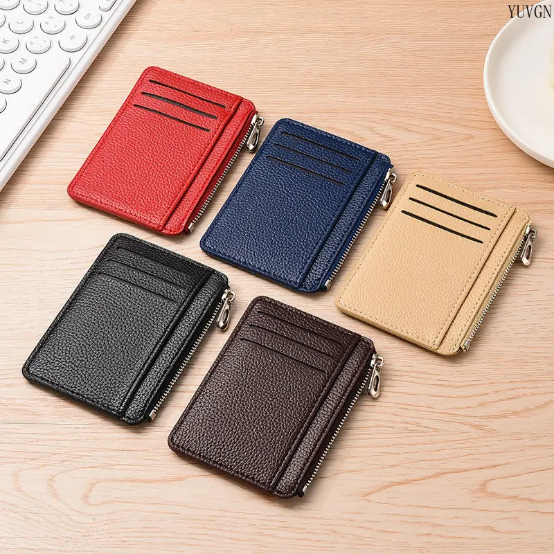 Vertical Slim Multi-Slot Card Pouch with Card Cover, Side Zipper Compact Pocket Organizer, Multi-Color Portable Storage Accessory for Daily Travel, Shopping (Sports & Outdoor Gym Bag Accessory)