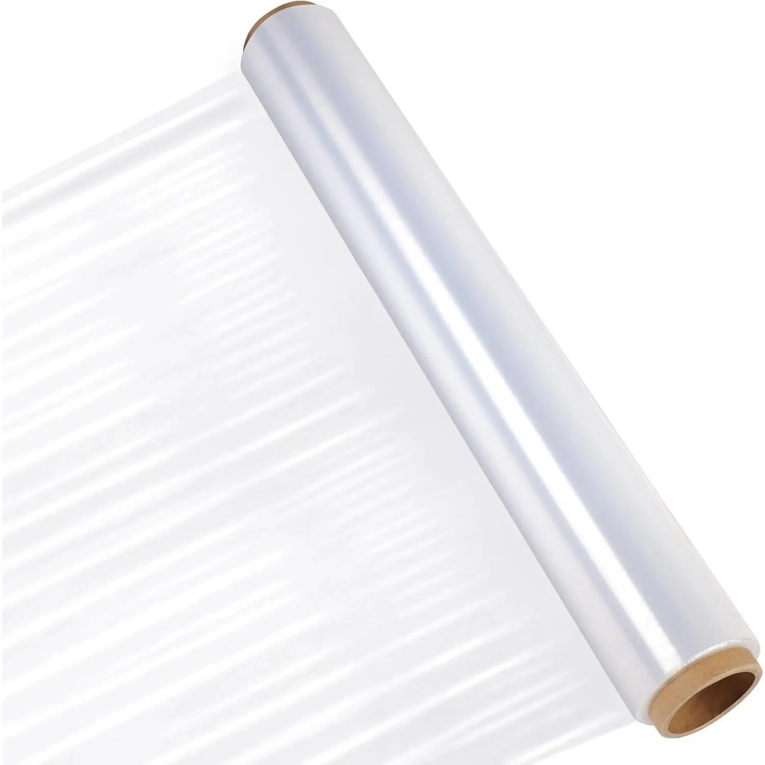 Stretch Film Roll 15IN Wide 196.8FT Long 60 Gauge Shrink Wrap Self-Adhering Plastic Wrap for Pallet Wrap Furniture Wrapping Moving Protection 300% Max Stretch ClearGift