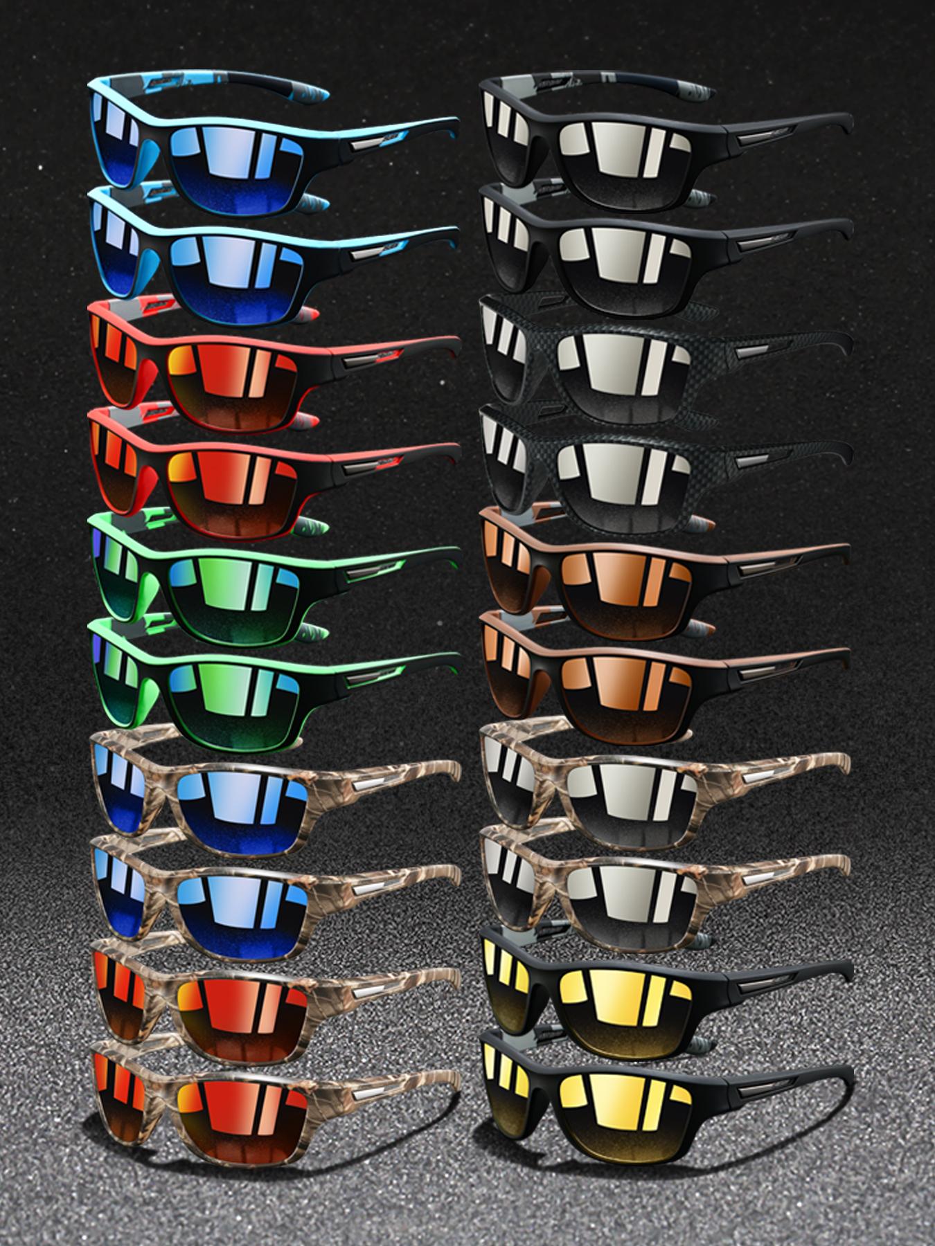 20 pairs of the latest camouflage pattern sports sunglasses,providing UV400 protection,suitable for various outdoor activities,available in multiple colors,equipped with rubber nose pads for increased comfort,stylish, Outdoor Sports Eyewear