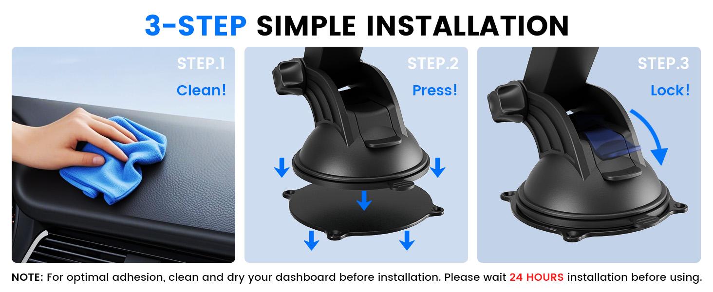 OHLPRO tablet stand is suitable for dashboards and windshields, the upgraded version features an adjustable clamp with a telescopic arm, compatible with 5- 13inch iPad Pro/Air/Mini, Galaxy Tab, Kindle Fire, Surface