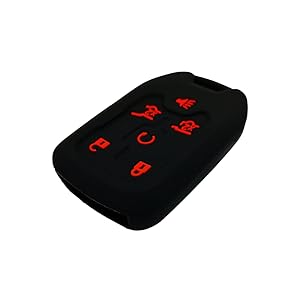 Silicone Rubber Key Fob Cover Compatible with 2014-2021 Chevrolet Suburban Tahoe GMC Yukon Yukon XL HYQ1AA Silicone Rubber Key Fob Cover Compatible with 2014-2021 Chevrolet Suburban Tahoe GMC Yukon Yukon XL HYQ1AA