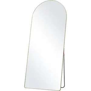VEVOR Full Length Mirror, 71''x 32'' Large Black Arched Floor Mirror with Stand Aluminum Alloy Frame, Free Leaning Hanging Wall Mounted, Full Body Mirror for Bedroom Living Room
