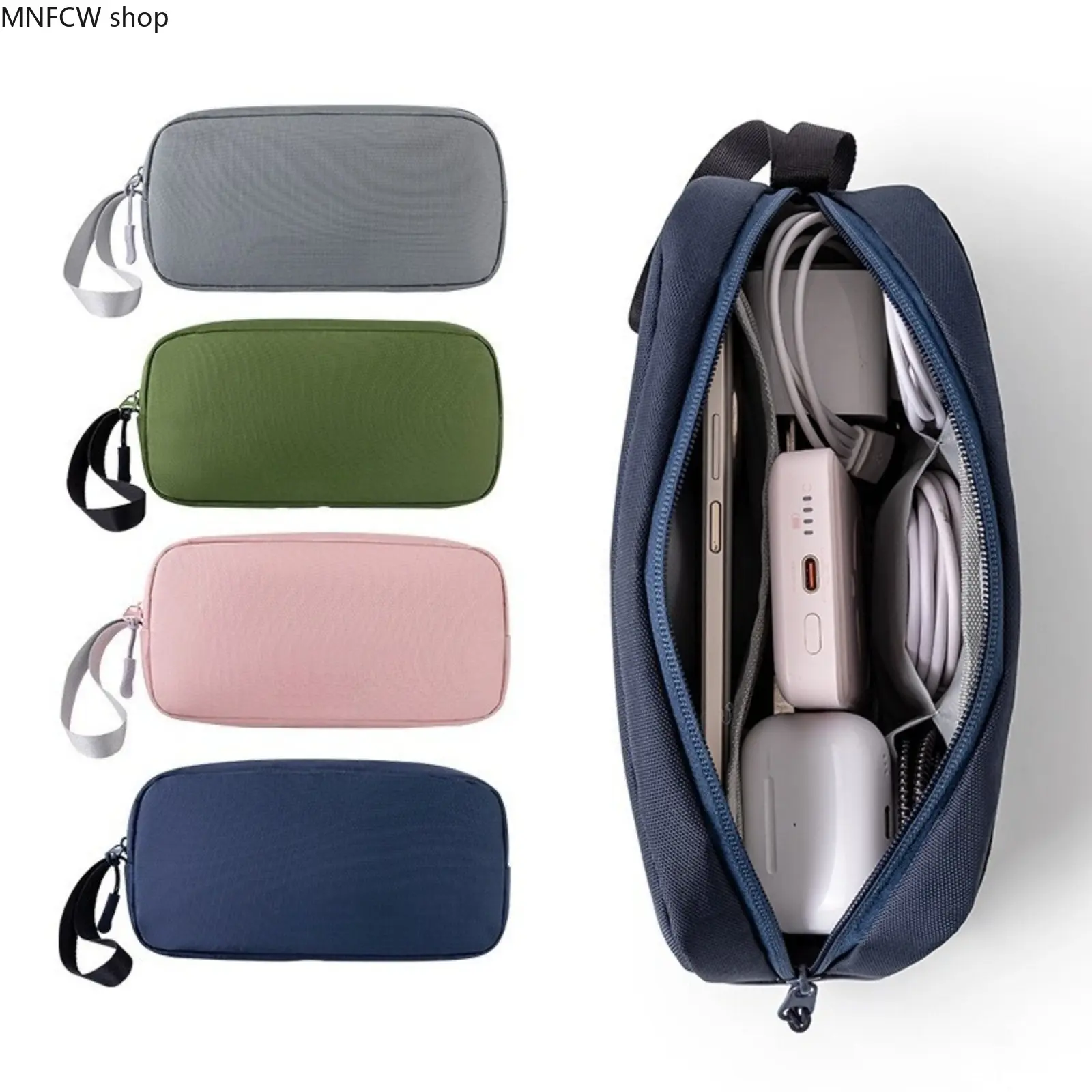 Travel Electronics Tech Organizer - Solid Padded Cable & Charger Storage Pouch for Power Banks, Phones, Camping & Hiking Portable Gear, No