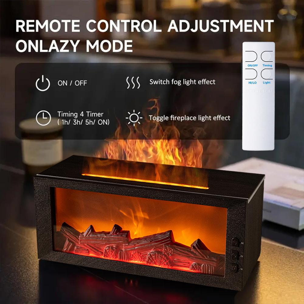 Upgraded fireplace flame humidifier bedroom lasting fragrance machine simulated flame aromatherapy machine household fireplace