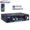 Woopker AK35 / AK35 Pro Bluetooth Amplifier, HiFi 2.0 Stereo Amp to Stream Phone Music Without AUX Cables, FM Radio, USB & RCA, for Music Lovers with Desktop or Garage Speakers, Compatible with a Pair of 200W Speakers (AK35) or 300W Speakers (AK35 Pro)