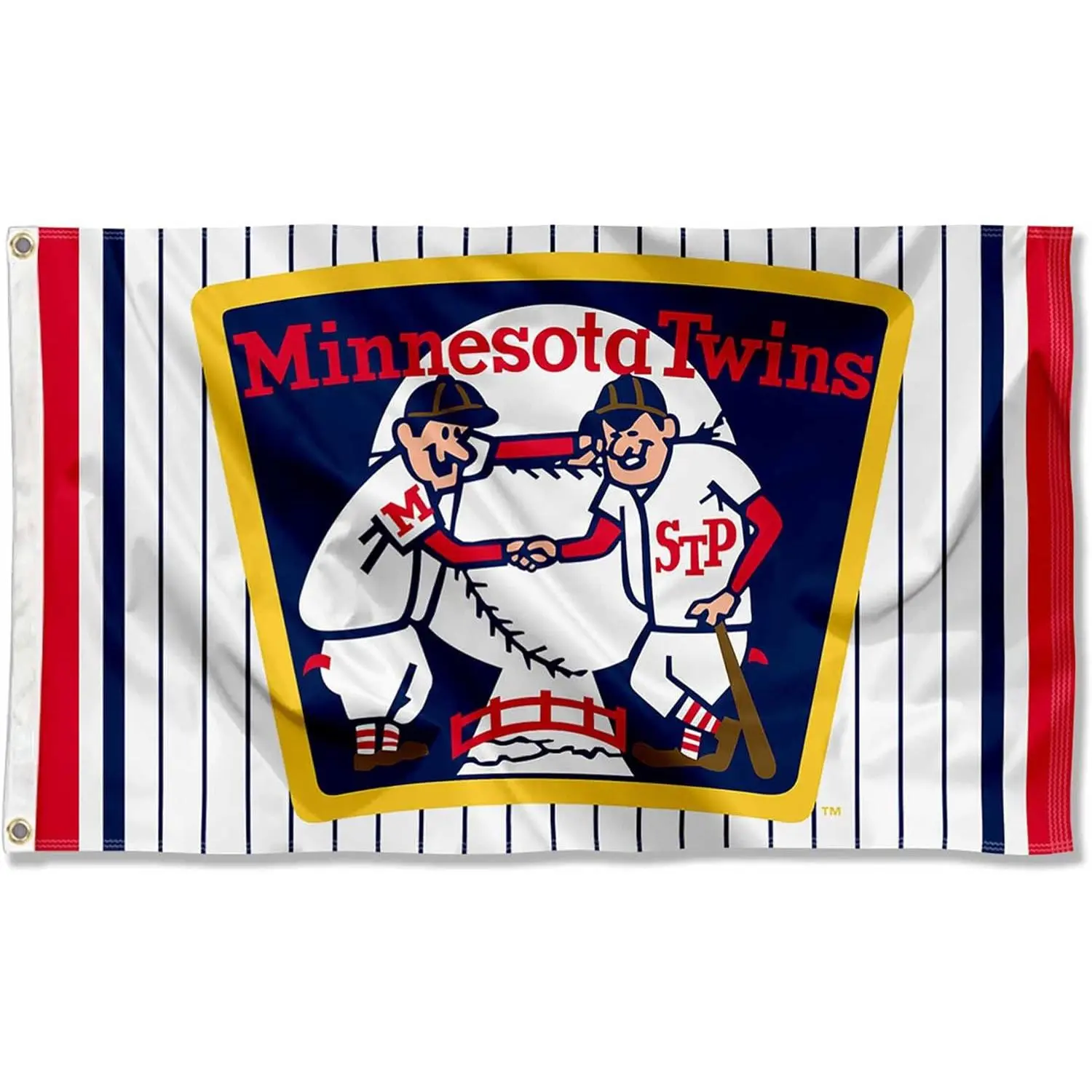 Minnesota Twins Retro Vintage Throwback 3x5 ft Grommet Banner Flag - Lightweight Decoration flags for room