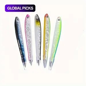 Ocean Fish Scale Glitter Pen, Fish Shape, Colorful Durable Plastic Pens, Unique Pens, Aesthetic Pens for School Office Party Gifts Graduation, Fun Writing Tool, Lightweight Design, Stationery