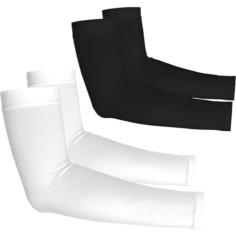 2 Pair Sun Protection Cooling Arm Sleeves Compression - Tattoo Cover up - Sun Sleeves for Men Women Youth
