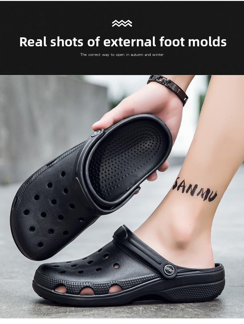 Mimilove Unisex Sandals Garden Clogs Women's Summer New Solid Color Slippers Couple Closed-Toe Beach Sandals Beach Clogs