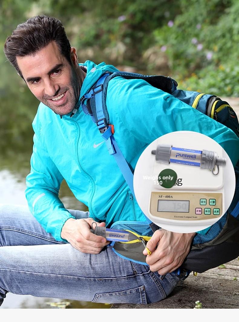 Portable Water Filter Straw Ultrafiltration Membrane for Outdoor Camping Hiking Travel Survival Emergency Water Purification System Lightweight Filtration Device