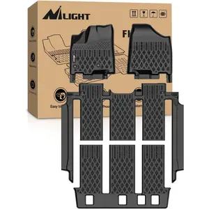 Nilight TPE Floor Mats for Toyota Sienna 7 Seat 2013 2014 2015 2016 2017 2018 2019 2020 (Without Center Console Only) All Weather Custom Fit Heavy Duty Floor Liners