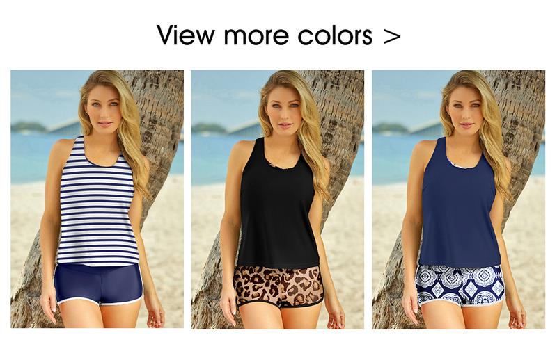 Womens Athletic 3 Piece Tankini Swimsuits with Shorts Swim Tank Tops with Sports Bra and Boyshorts Bathing Suits Sport Swimming Clothing Beach,Tankini Swimsuits for Women Swimwear Swimsuits for Curvy Women