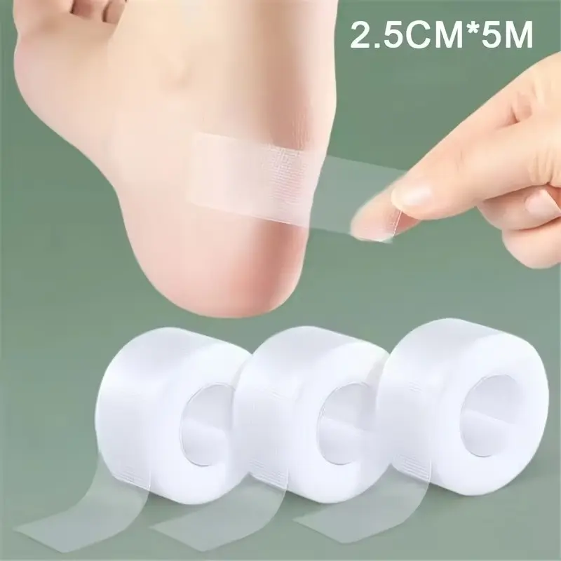 3 Rolls Transparent Silicone Skin Care Tape, Flexible Foot Protection, Waterproof Finger Guards, Reusable, Invisible Adhesive