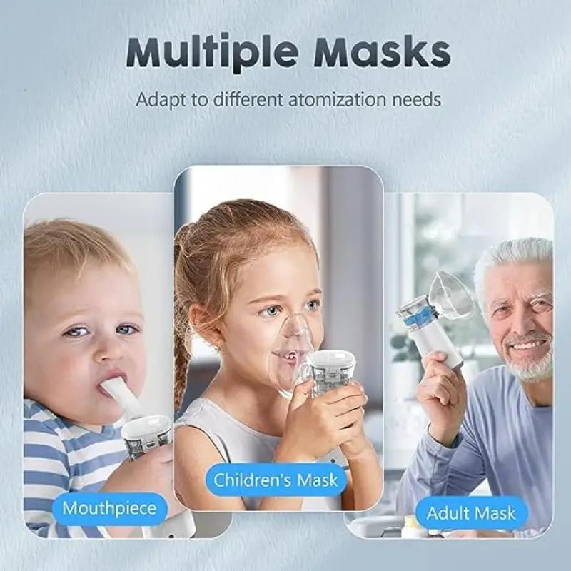 Portable Ultrasonic Nebulizers with 2 Modes, 1 Set Rechargeable Nebulizers with Mask & Mouthpiece, Personal Care Appliances for Home & Travel, USB Rechargeable Nebulizer