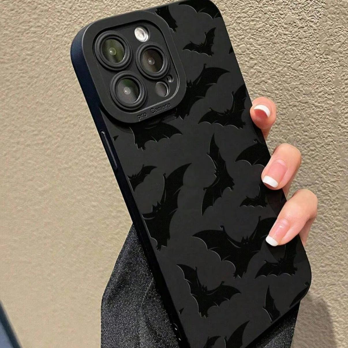 Cartoon Creative Bat Pattern Phone Case, Anti-drop Decorative Phone Protector Cover, Phone Accessories Compatible with iPhone Series