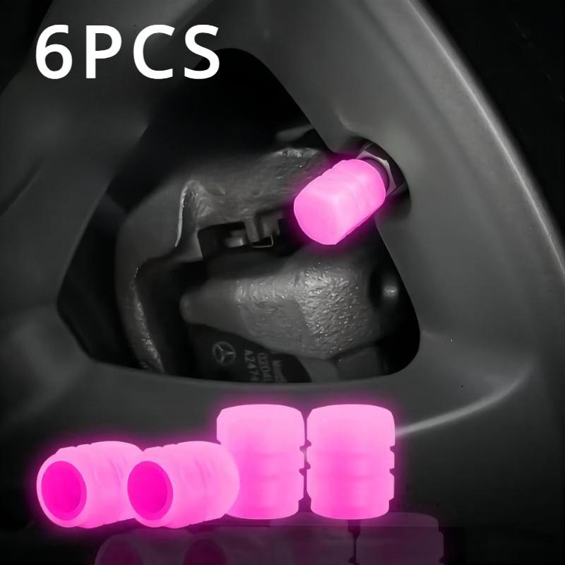 6-Pack Glow-In-The-Dark Valve Caps  Bright Nighttime Tire Decoration for Cars, Motorcycles, And Bicycles, Safe And Eye-Catching Additions