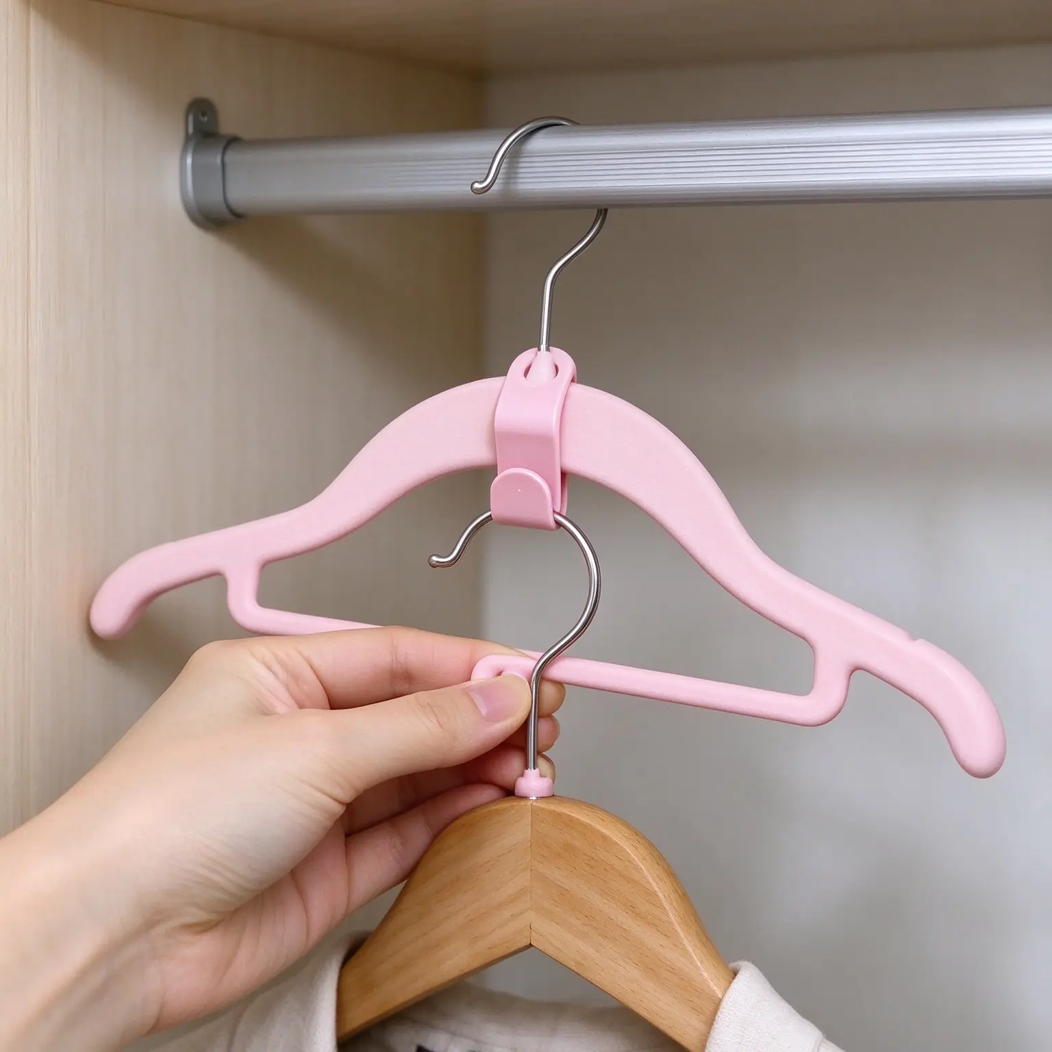 Foldable Plastic Clothes Hanger Hook, 50pcs Portable Compact Hanging Coat Hook, Space Saving Home Storage Hook for Bedroom, Living Room, Office