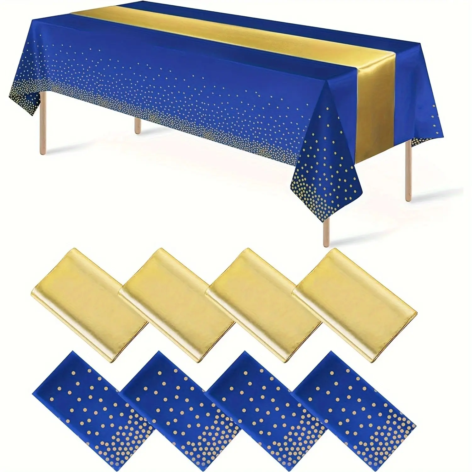 Elegant Table Decoration Set, Includes Satin Flag & Rectangular Tablecloth, Perfect for Weddings & Birthdays, Stylish Party Essentials, Party Supply