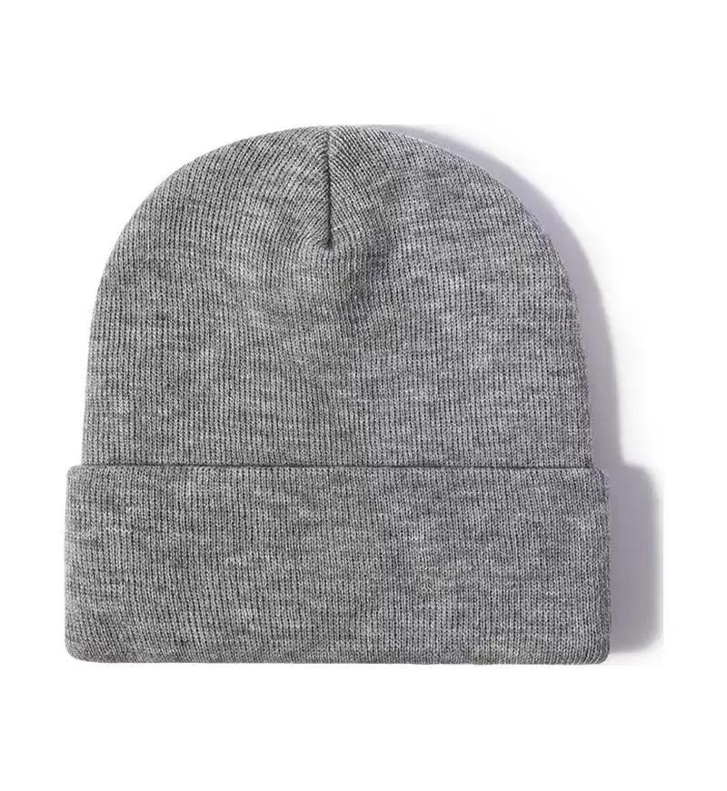 Solid Color Knitted  Plain Cold Hat Rolled Edge Customizable VersatileLOGOMen's and Women's Casual Versatile  Warm Knitted Hat