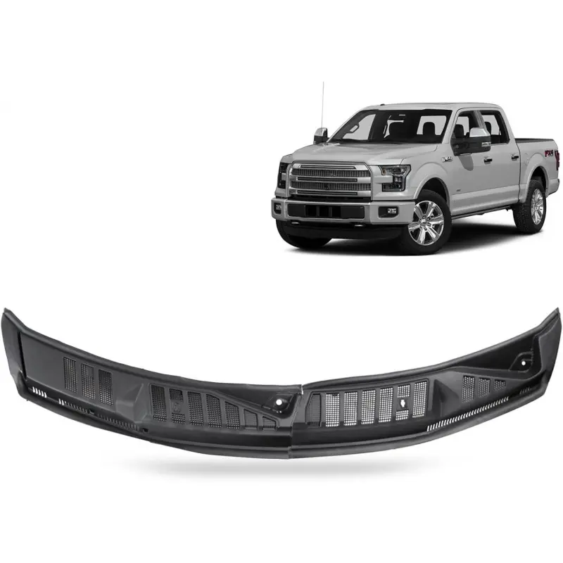 Aluminum Alloy Windshield Wiper Cowl Panel Grille, Replaceable Panel Insert Compatible with Ford F150 2015-2020 Front Window Cover, Replaces Part FL3Z15022A69B