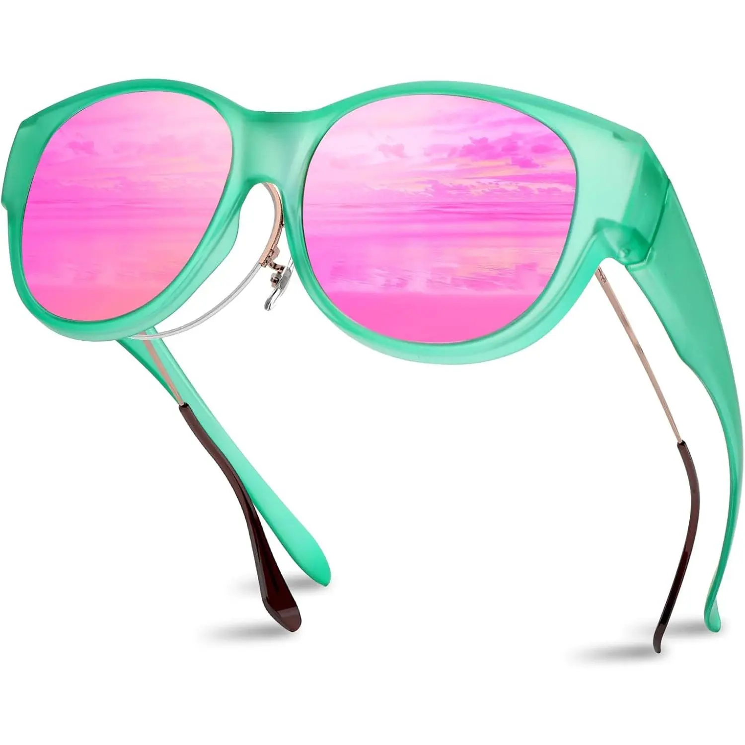 Unisex Fit-Over Glasses Sunglasses with Polarized Lenses, Fit-Over Frames, TR90 Ultra-Light Build, UV400 Protection, Glare Reduction for Outdoor Use, Unisex Wear